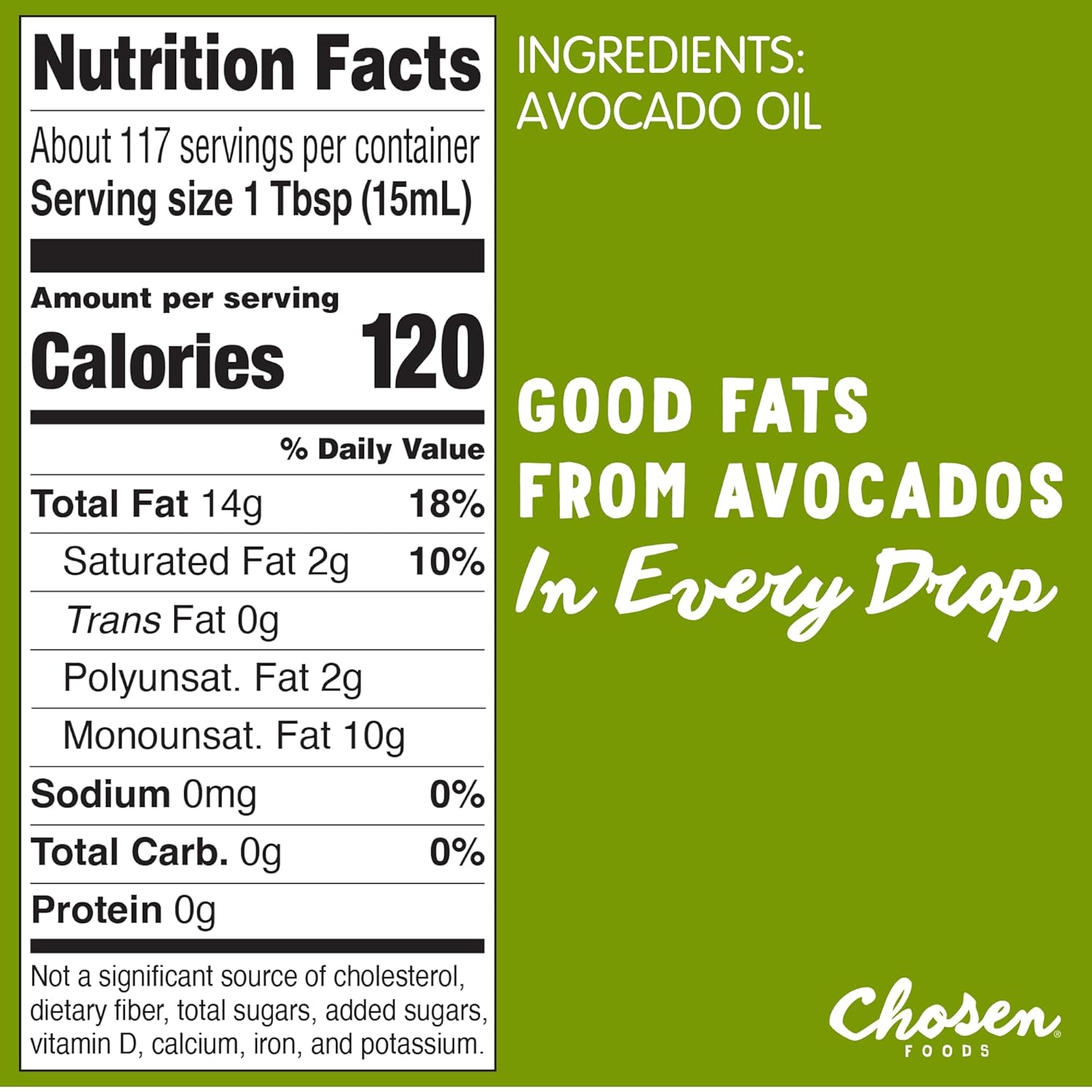 Chosen Foods 100% Pure Avocado Oil for Cooking - 1.75L with Recipe eBook Bundle - Made With Good Fats from Avocados, Naturally Refined, Never Adulterated, High Smoke Point, Non-GMO, Soy-Free, Canola Oil-Free, Gluten-Free, Keto