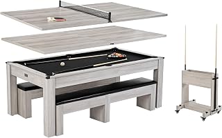 Barrington Billiards 7ft 3-in-1 Pool Table with Dining Top, Table Tennis Conversion & Accessories - Drop Pockets