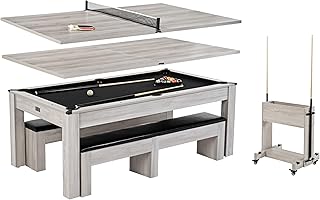 Barrington Billiards 7' Drop Pocket Pool Table 3-in-1 Dining Top, Table Tennis and Billiards with Game Accessories