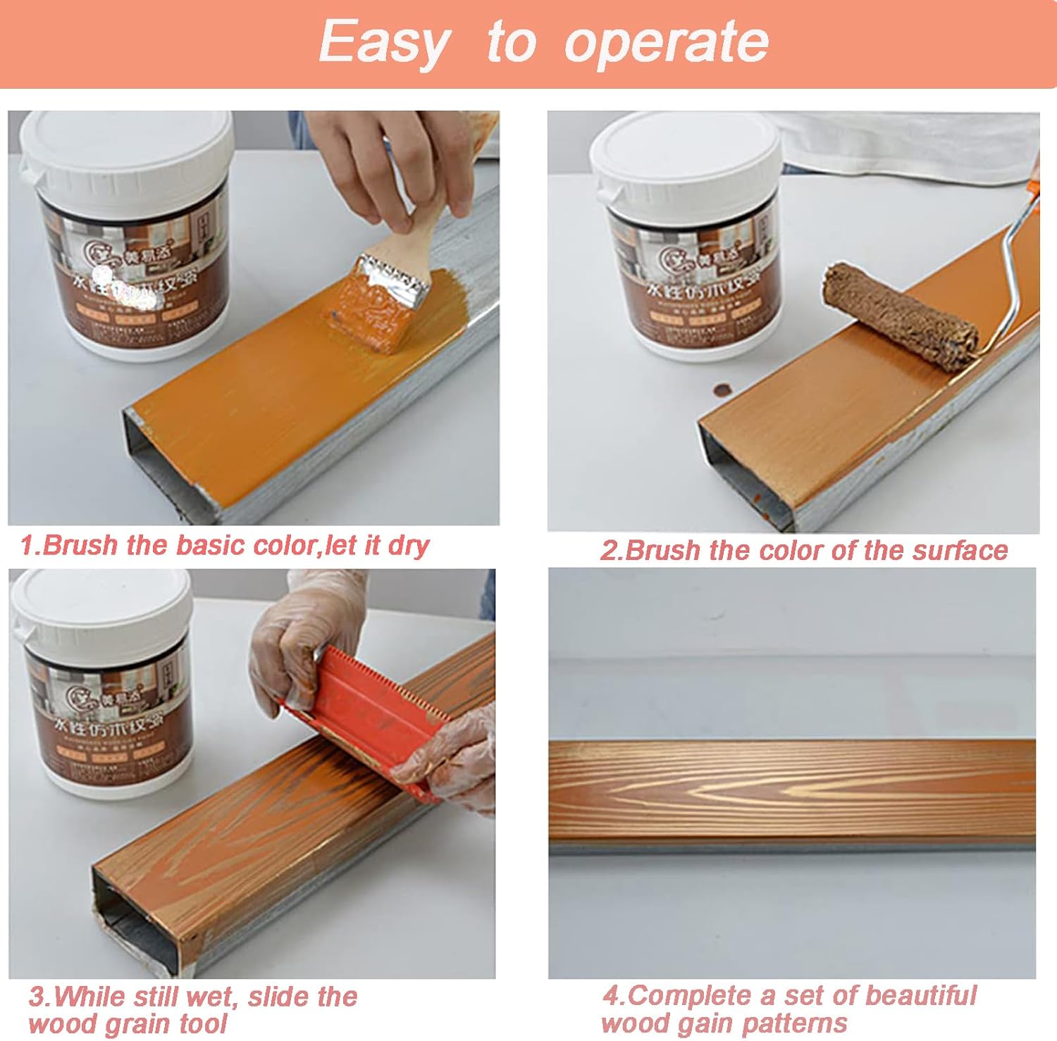 7Pcs Wood Grain Tool Set Wood Grain Painting Tool Wood Grain Roller Wood Texture Paint Tool DIY Rubber Wood Pattern Painting Roller for Wall Room Art Decoration