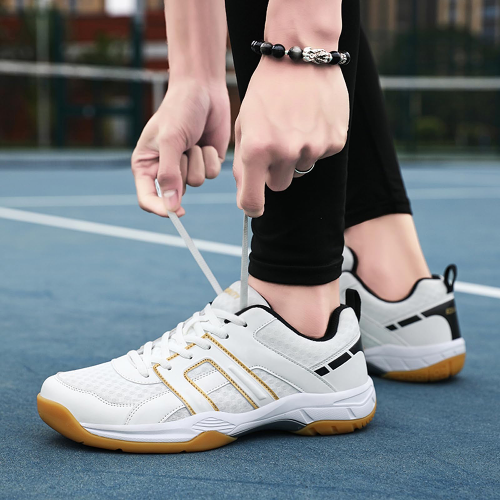 Unisex Tenis - Bádminton - Calzado de Deporte de Malla Transpirable para Corte y Vida Diaria
