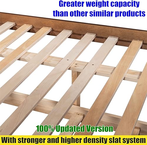 Miniatura 23 de Litera convertible de madera maciza más fuerte y segura de tamaño matrimonial sobre matrimonial con nido, base de litera gruesa más estable, litera