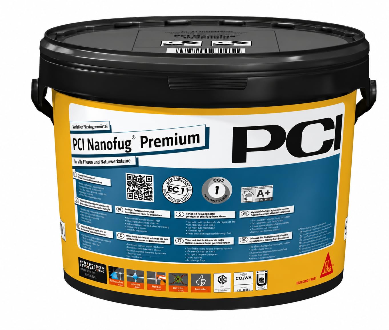 PCI Nanofug Premium 5 kg Nr. 47 Anthrazit Variabler Flexfugenmörtel, für alle Fliesen und Natursteine Verfugen Fliesen Sika
