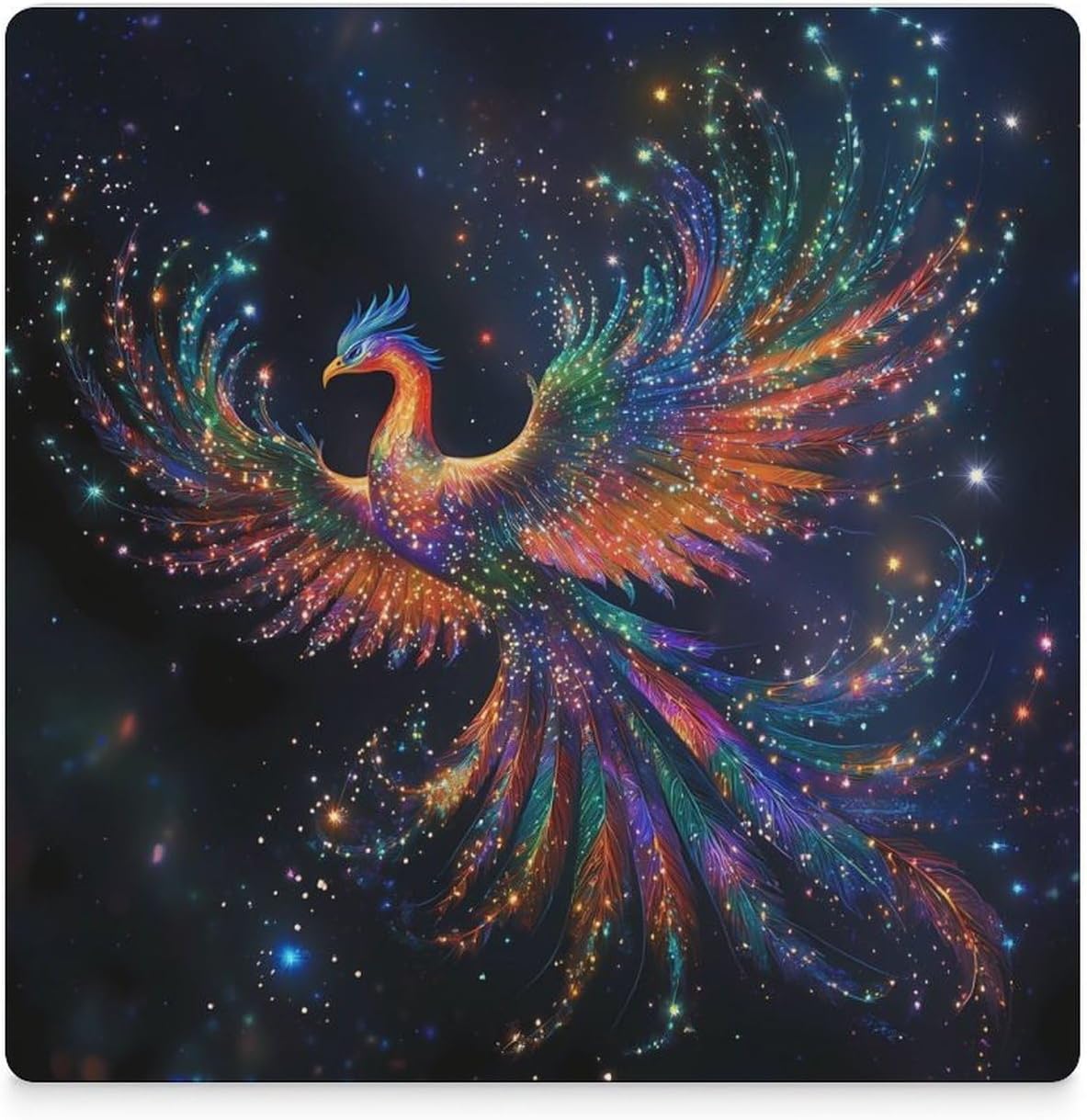 Beautiful Phoenixes Ceramic Coasters Square Drinks Coaster Coffee Table Decor Table Coaster for Home Bar