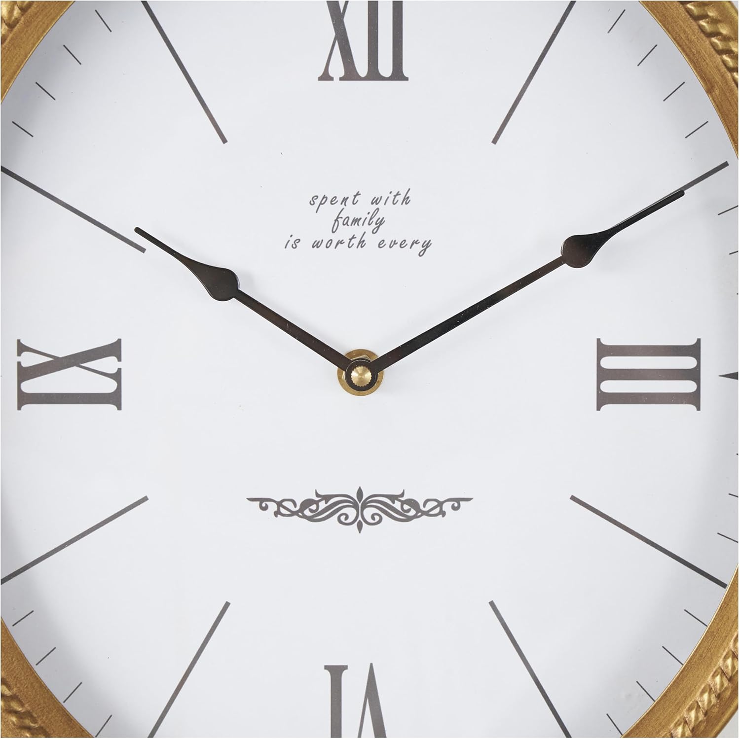 Deco 79 Metal Decorative Wall Clock Antique Inspired Wall Clock for Home with Scrolled Finial, Wall Clock for Room 11" x 2" x 15", Gold