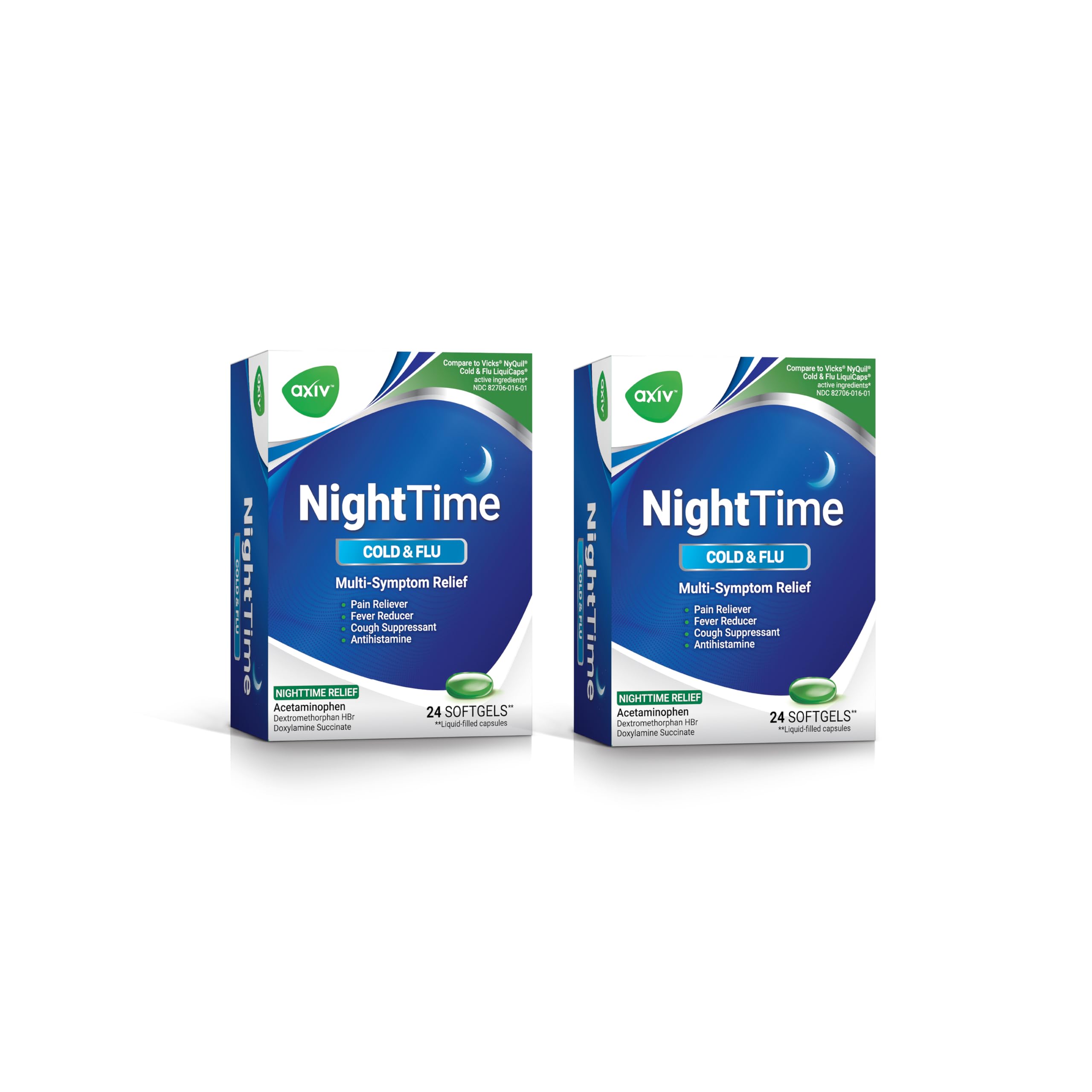 AXIV Nighttime Cold & Flu Relief Softgels