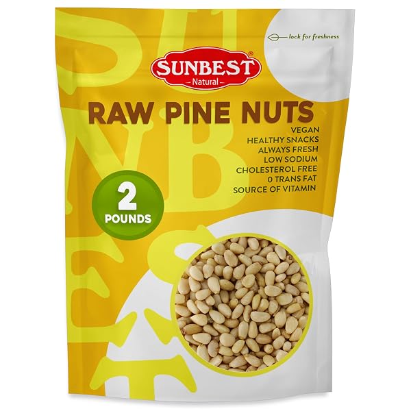 Sunbest Natural - Pine Nuts (Pignolia) | Ideal for Cooking and Baking | Kosher | Vegan | Keto | Paleo | Non-GMO