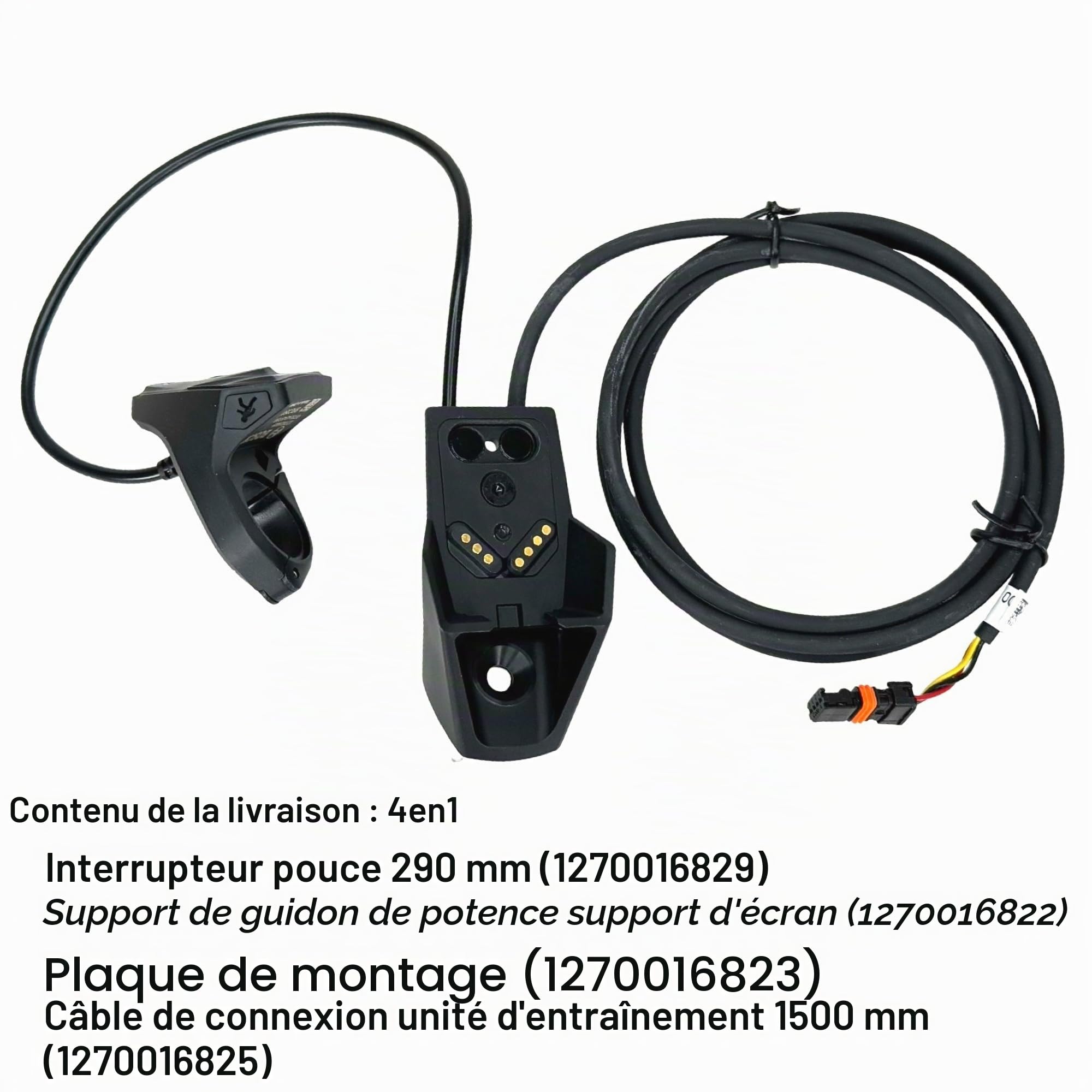 Support d'affichage KIOX original + unité de changement de vitesse pour vélo électrique, unité de commande, bouton-poussoir, pièce de commande + câble d'unité d'entraînement compatible avec Bosch