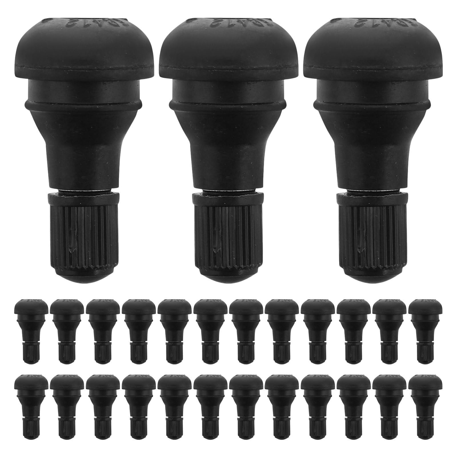 Valvola Pneumatico Tubeless in Gomma Nero 100 Pezzi | Stelo Tr412 a Innesto, Sigillatura Migliorata e Resistenza al Calore, Installazione Rapida