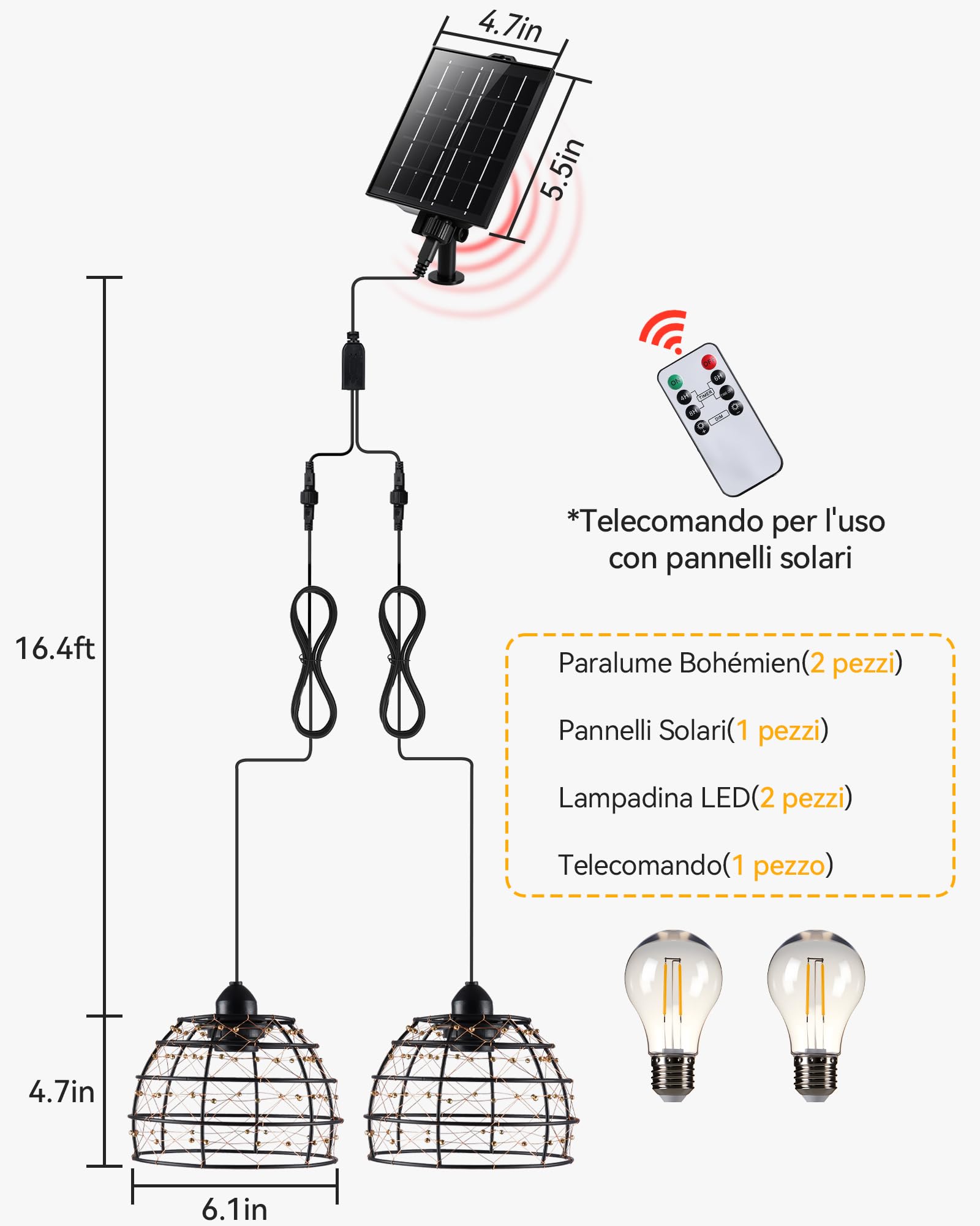 Luci Solari da Giardino in Stile Boho, IP65 Impermeabili Lampada Solare da Esterno con Timer 4/6/8 Ore e 4 Livelli di Luminosità, per Terrazzi, Balconi e Giardini – 2 Pezzi