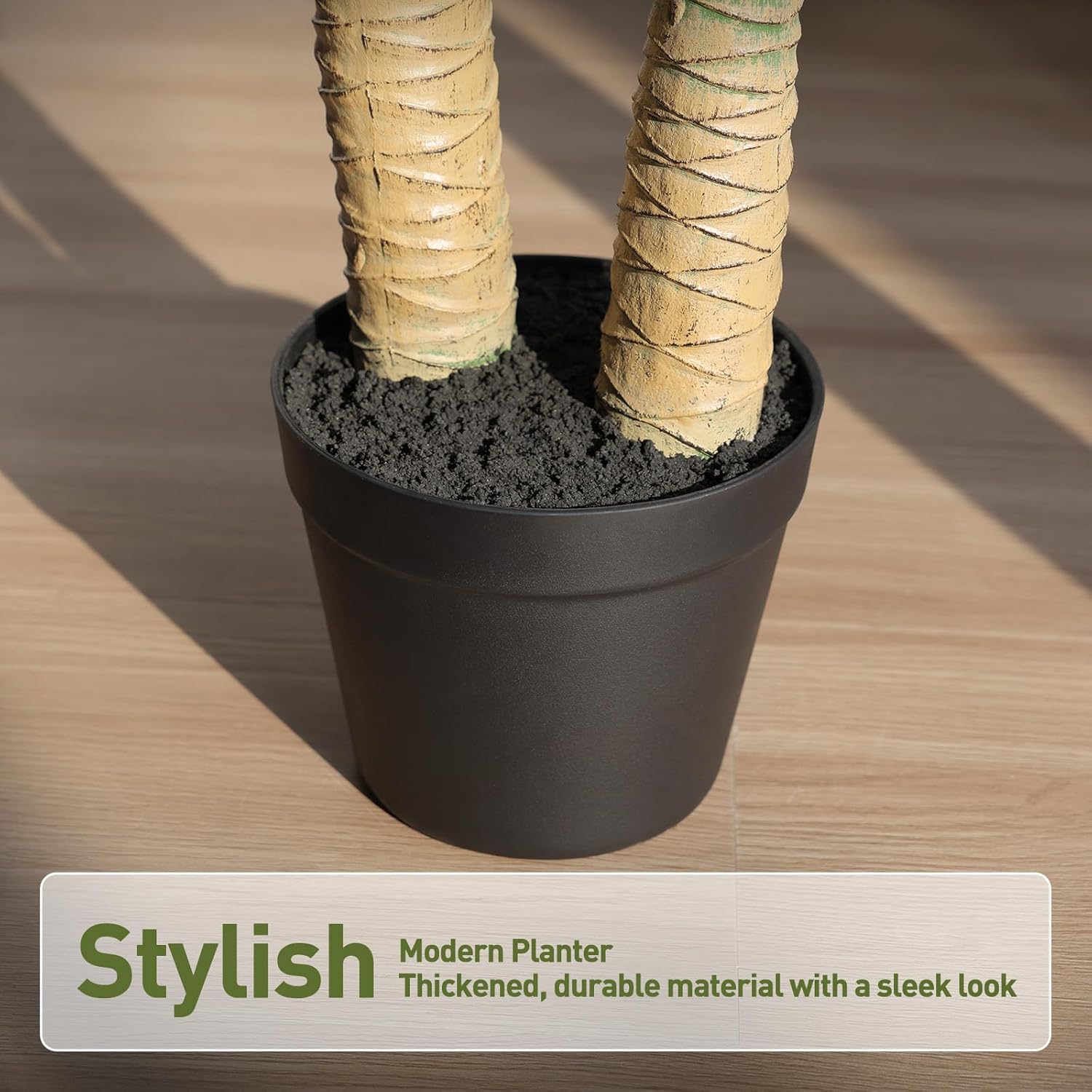 Artificial Dracaena Tree 4FT – Faux Silk Tropical Yucca Plant with Cement-Weighted Pot – Realistic Fake Tree Indoor Floor Decor for Bedroom, Office, Porch, Home Living Room, VN225