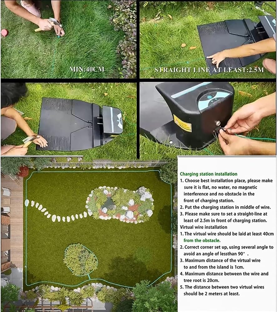 Robot Cortacésped, Cortacésped Eléctrico con Wi-Fi, Cortacésped Automático, Equipo De Cuidado del Césped for Jardinería, Incluye Un Kit De Instalación