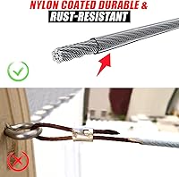 Vista 3 de Kit de accesorios para vela con cuerda de alambre de acero inoxidable 304 para cuadrado/rectangular/triángulo, kit de accesorios para toldo de vela