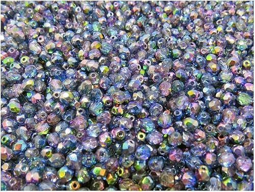 600 Checa 0.157in Mágico Azul-Rosa Facetado Redondo Firepolished Perlas de Vidrio 12 Masa Fuego Pulido disponible en Yaxa Colombia