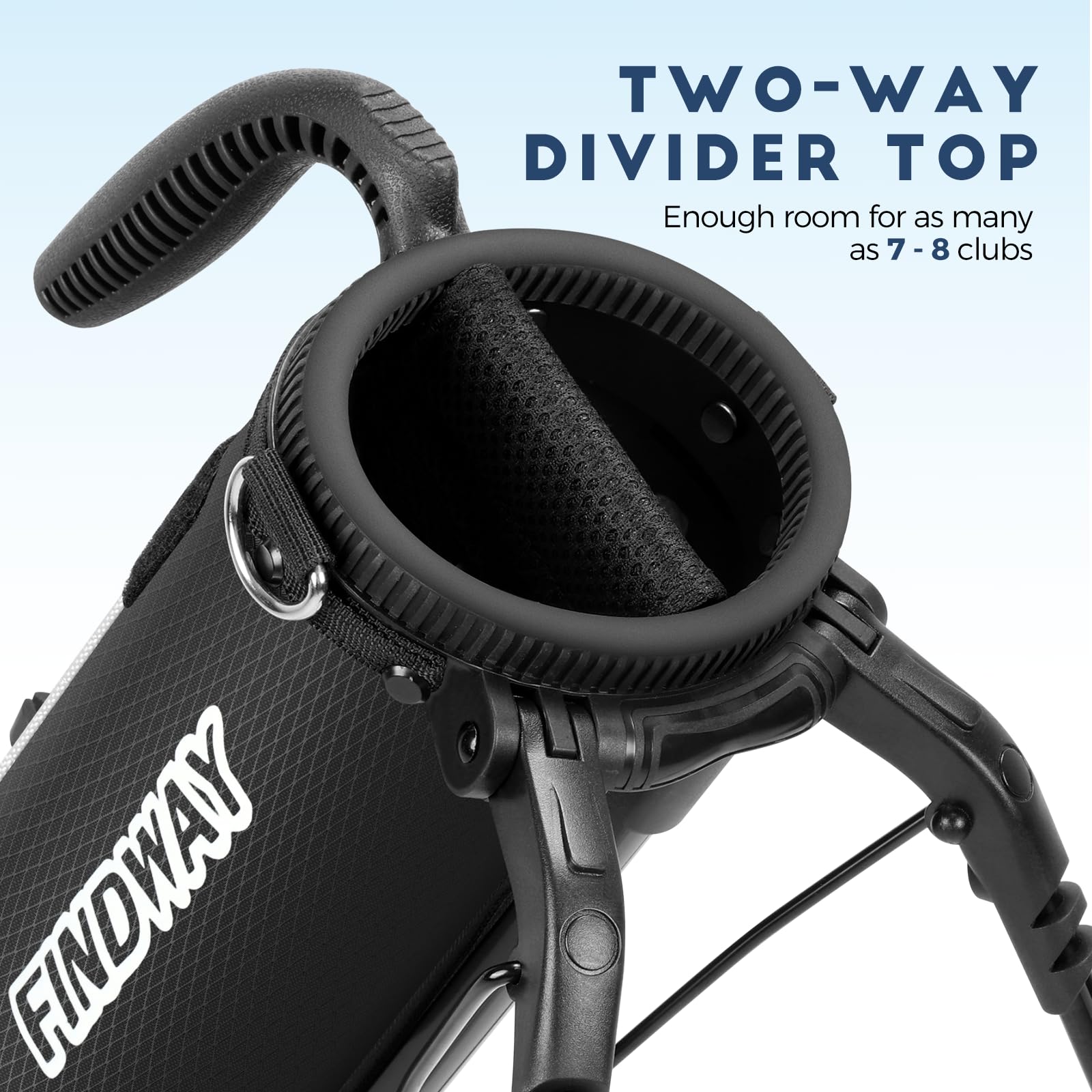 Findway Golf Stand Bag mit verstellbaren Schultergurten, 2-Wege-Teiler, 2 Taschen, leicht zu tragende Bleistift-Golftragetasche für Männer und Frauen