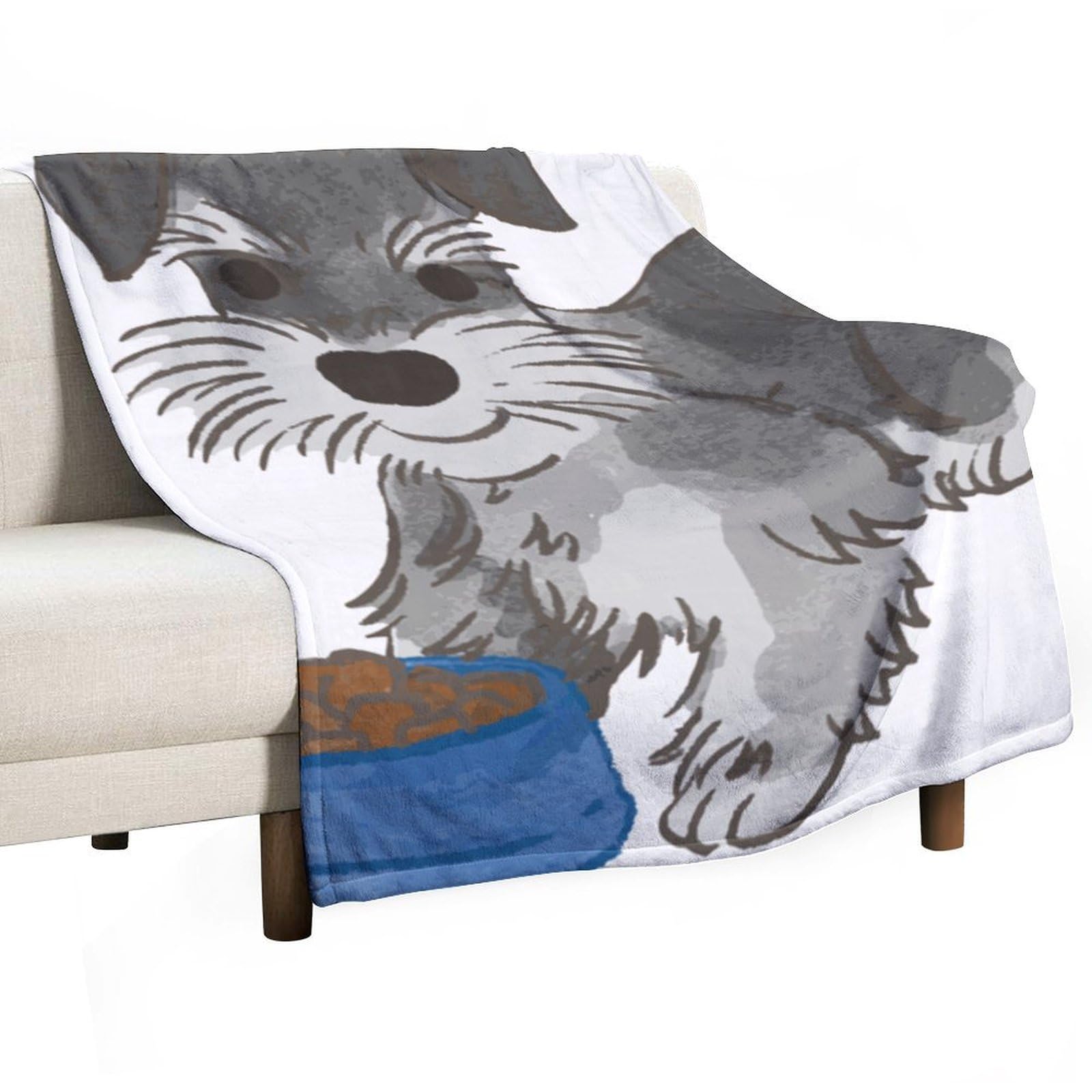 MHYRAC Flannel Blanket, Schnauzer Dog Throw Blanket for Couch Sofa Bed Office, Soft And Comfortable Without Pilling