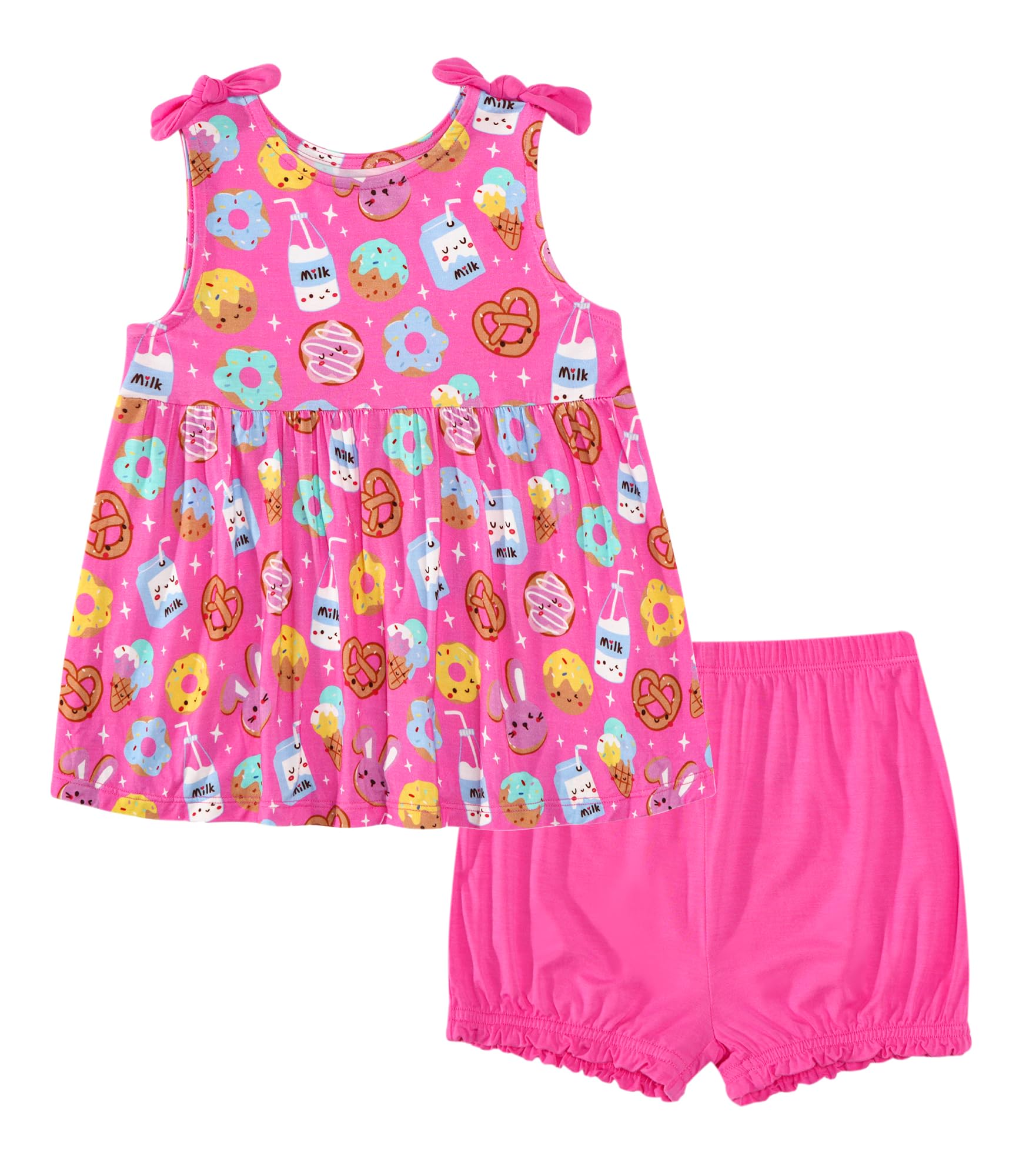 Toddler Girl Clothes Summer Outfits Sleeveless Tops &amp; Shorts 2-Piece Set Clothing Sets, Viscose Made from Bamboo