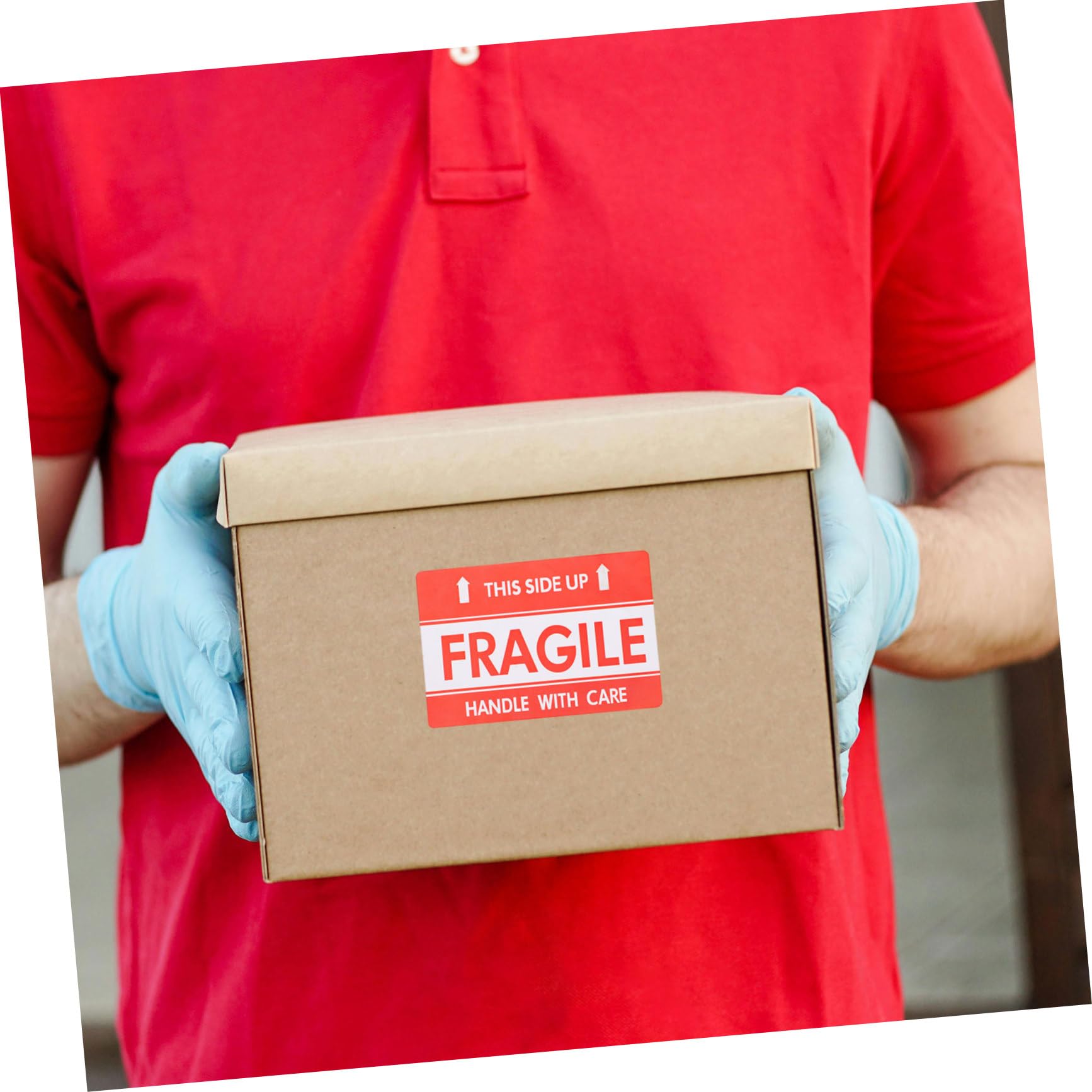 SOESFOUFU Self-Adhesive Fragile Shipping Stickers 100 Labels Per Roll Warning Decals