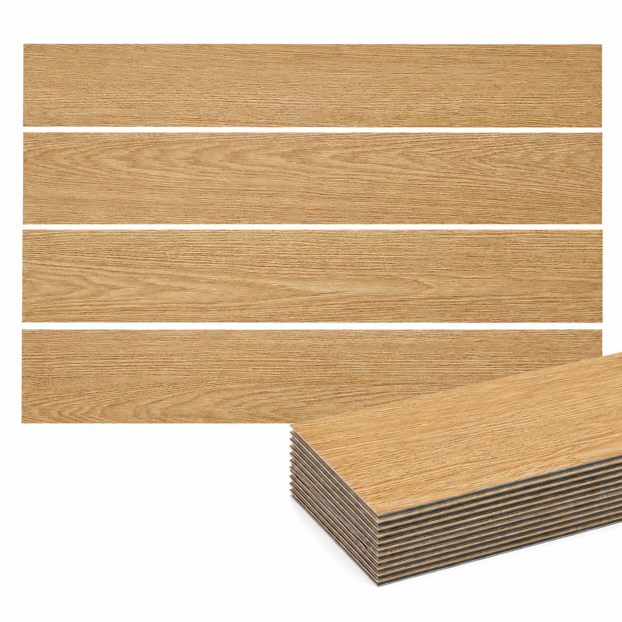Panana 36pcs Self Adhesive PVC Flooring Planks, 5.02m² Peel & Stick Vinyl Floor Tiles, Waterproof Wood Effect Floor Stickers for Kitchen, Bathroom, Living Room & Rental Solutions (Natural Oak)