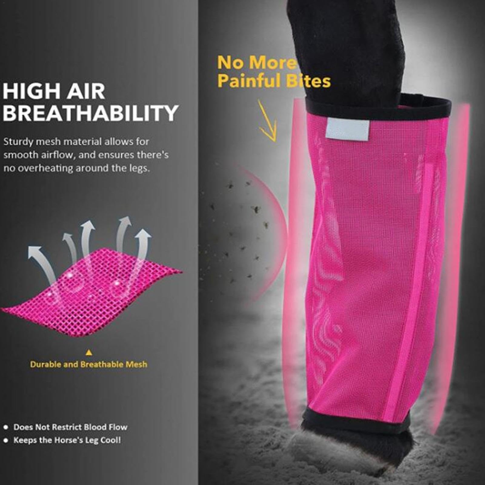 Bottes anti-mouches pour cheval, leggings réutilisables pour cheval, bottes de mouche, bottes de mouche durables, minimisent la fatigue des jambes et réduisent les coups de pied