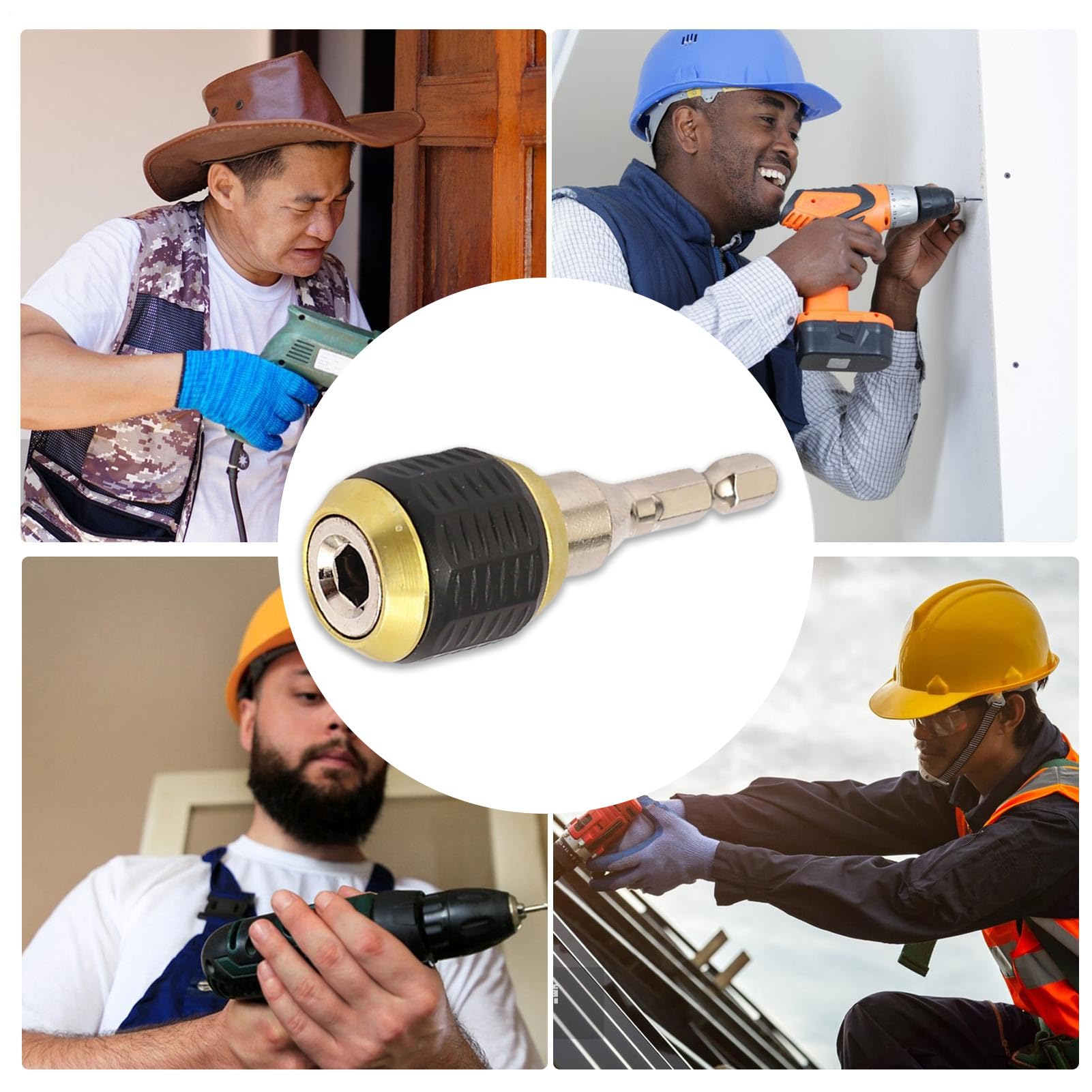 Alargador De Broca Para Taladro | Barra de Extensión con Mango Hexagonal,Adaptador De Liberación Rápida, Accesorio Multiusos Para Reparación Construcción Instalación
