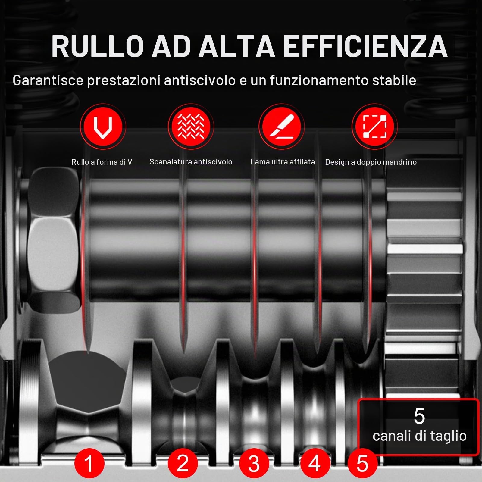 Macchina Spela Cavi Elettrici, Orifesio Macchina Spellacavi con 6 Canali e 5 Lame, Spela Cavi Elettrico Manuale per Cavo da 3-17 mm, Macchina Spellacavi Elettrica per Riciclaggio dei Cavi in ​​Rame