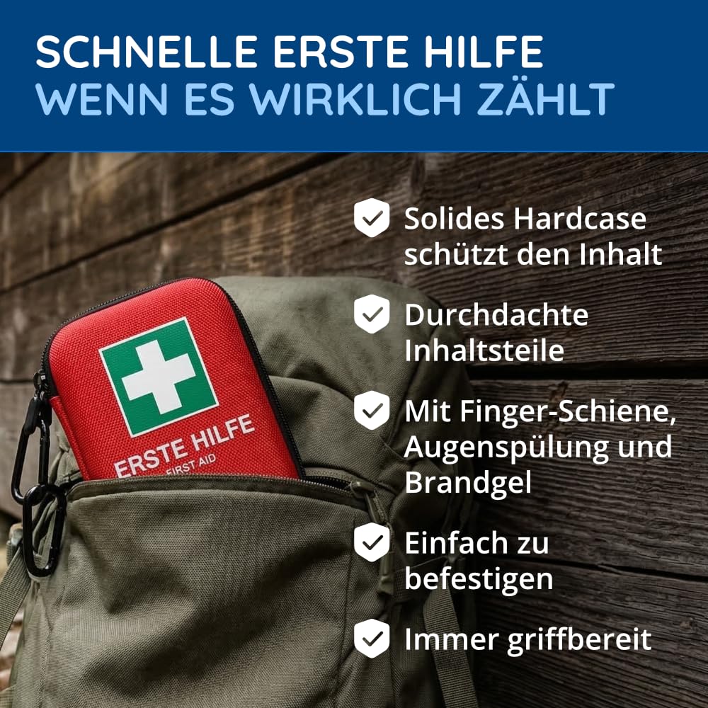 Kit di pronto soccorso Viaggiatore ideale per l'outdoor, i viaggi, il motociclismo e lo sport secondo la norma DIN 13167
