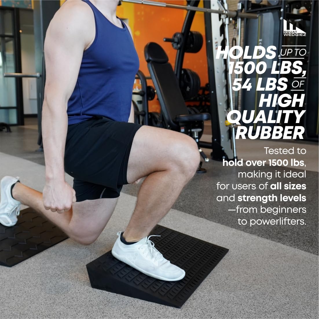 Adjustable Squat Wedge – Heel Elevated Slant Board for Squats, Calf Stretch & Ankle Mobility – Adjustable Incline Wedge Block for Weightlifting, Knees Over Toes Training