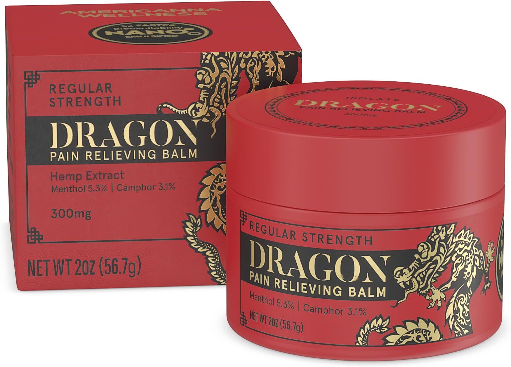 Americanna Wellness Dragon Balm 2.0 oz Jar Regular Red