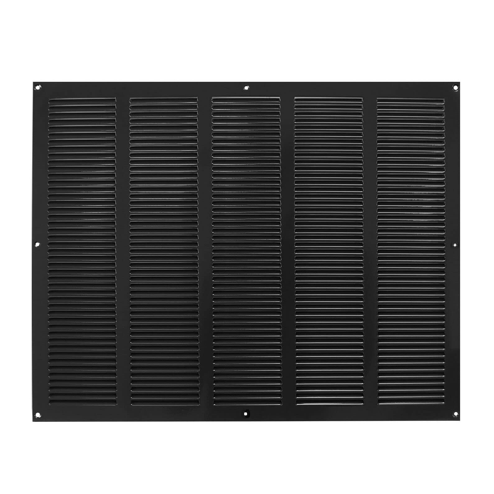 Prostko Ltd Black Metal Air Vent Grille / 500Mm X 400Mm / With Fly Screen – Anti Insect Mesh/Modern Rectangular Flat Duct Cover