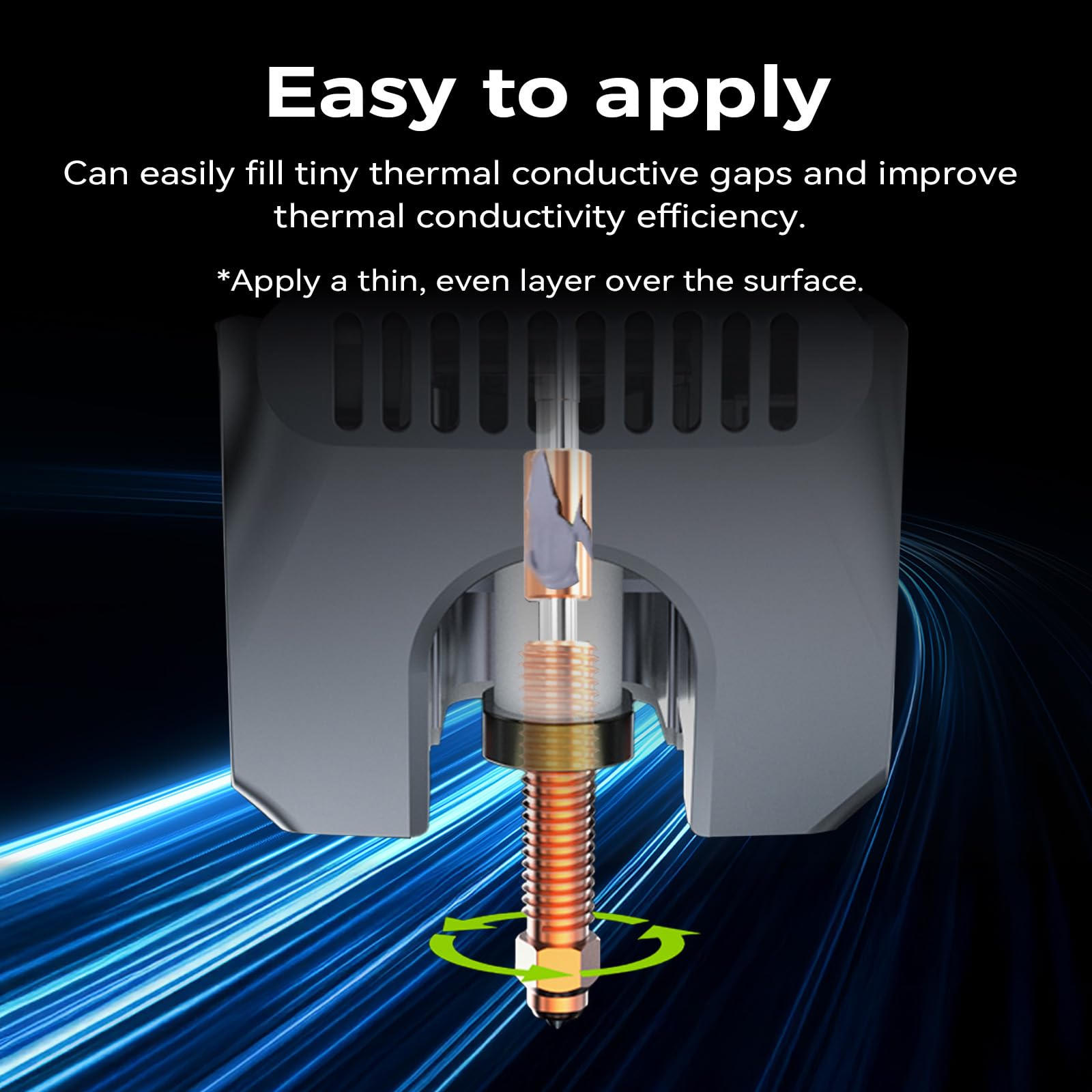 Creality Pasta termoprzewodząca dla zestawu dysz do drukarki 3D Wysoka przewodność cieplna Upgrade 350 ℃ odporne tłuszcze dla Ender 3 V4/K1/K1C/K1 Max/K2 Plus/Ender 3 V3/V3 SE/V3 KE/Ender 5 Niezbędny