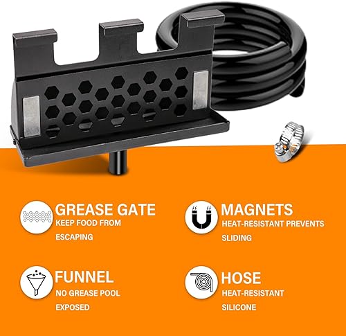 Miniatura 4 de DeskAKBK Recogedor de grasa para parrilla Blackstone, drenaje de grasa trasero mejorado para taza de grasa Blackstone, accesorios compatibles con