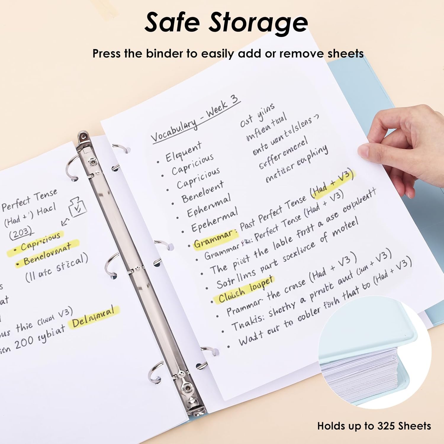 EOOUT 6 Pack 3 Ring Binders 1.5 inch, Three Round Ring 1.5'' Binders with 2 Pockets Interior, 6 Assorted Pastel Color, Fits 8.5'' x 11'' Letter Size Paper for School Office Supplies