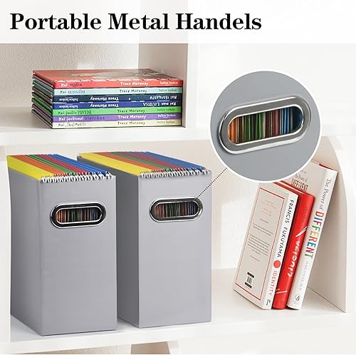 Miniatura 6 de Tunnkit Organizador de archivos, caja de cartón para almacenamiento de carpetas de archivos colgantes de tamaño carta, organizador de archivos