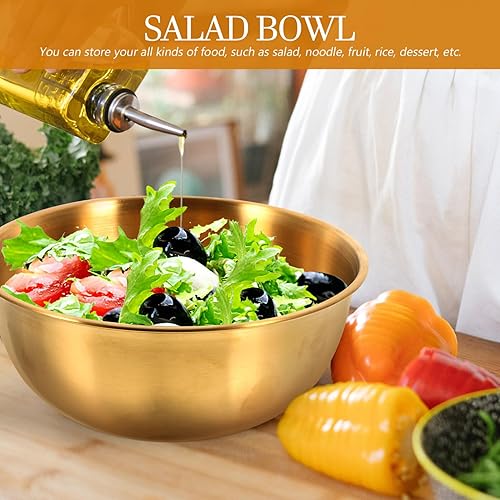 Miniatura 5 de Luxshiny Cuencos de acero inoxidable para mezclar para hornear, tazón de sopa de ramen coreano, bandeja de ensalada de metal, organizadores de