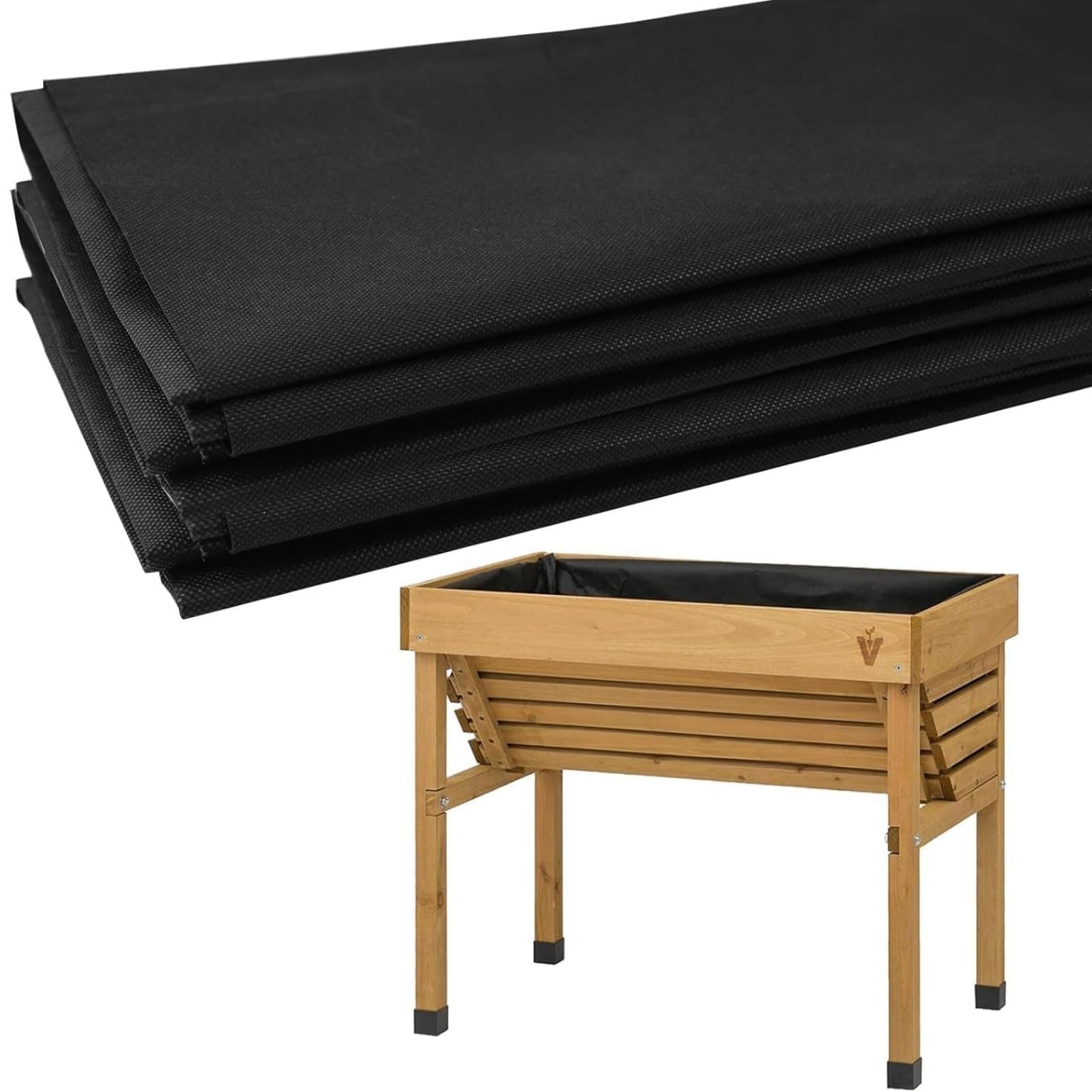 SolaceShine Fabric Liner for Large Veg Trough 162cm x 290cm, Heavy Duty Non-Woven Raised Bed Planter Liner, Recyclable Plant Grow Bags for Outdoor Vegetable Troughs, Herb Planters