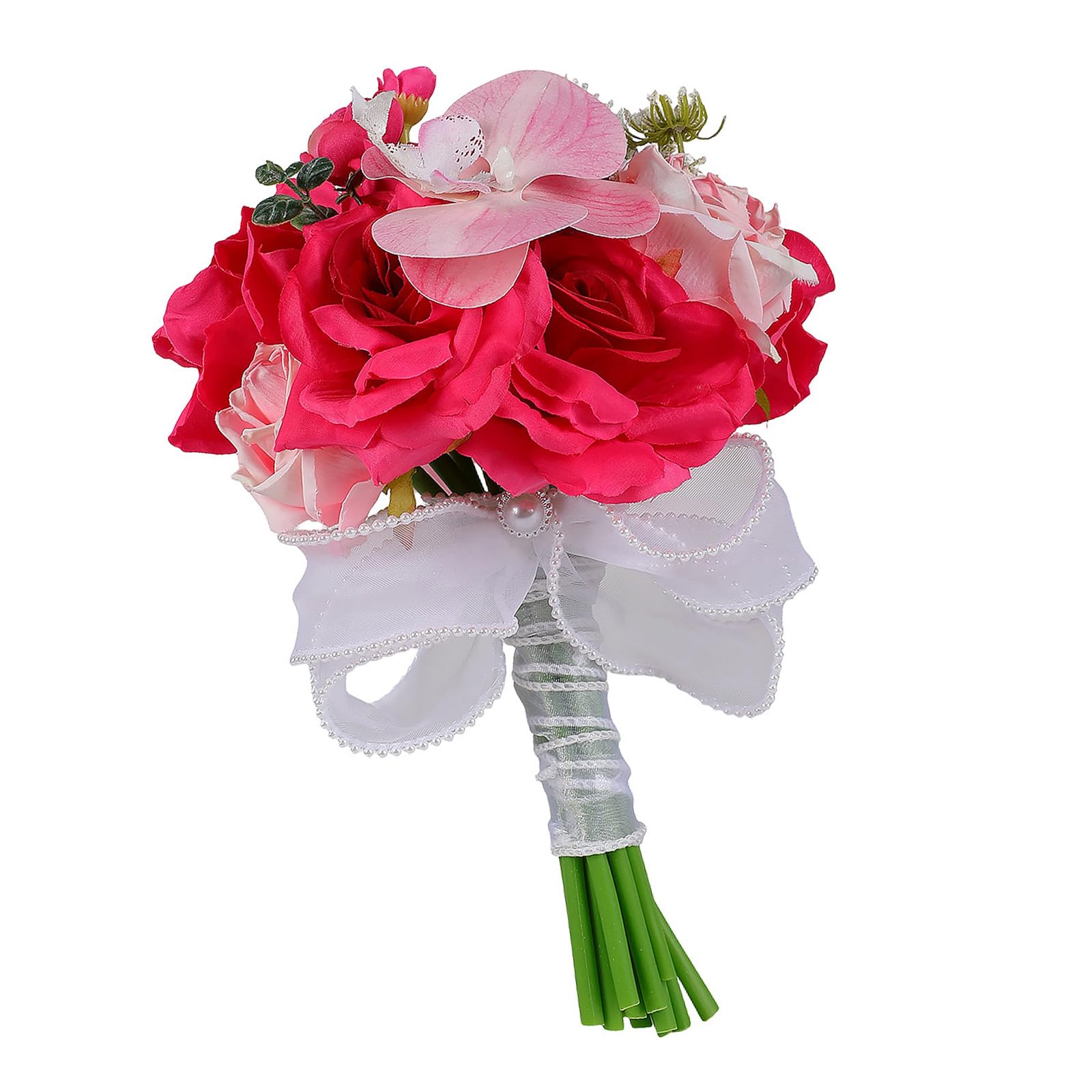 Artificial Rose Bouquet with Phalaenopsis Realistic Flower for Wedding Photography and Party Decorations Artificial Flower Arrangement