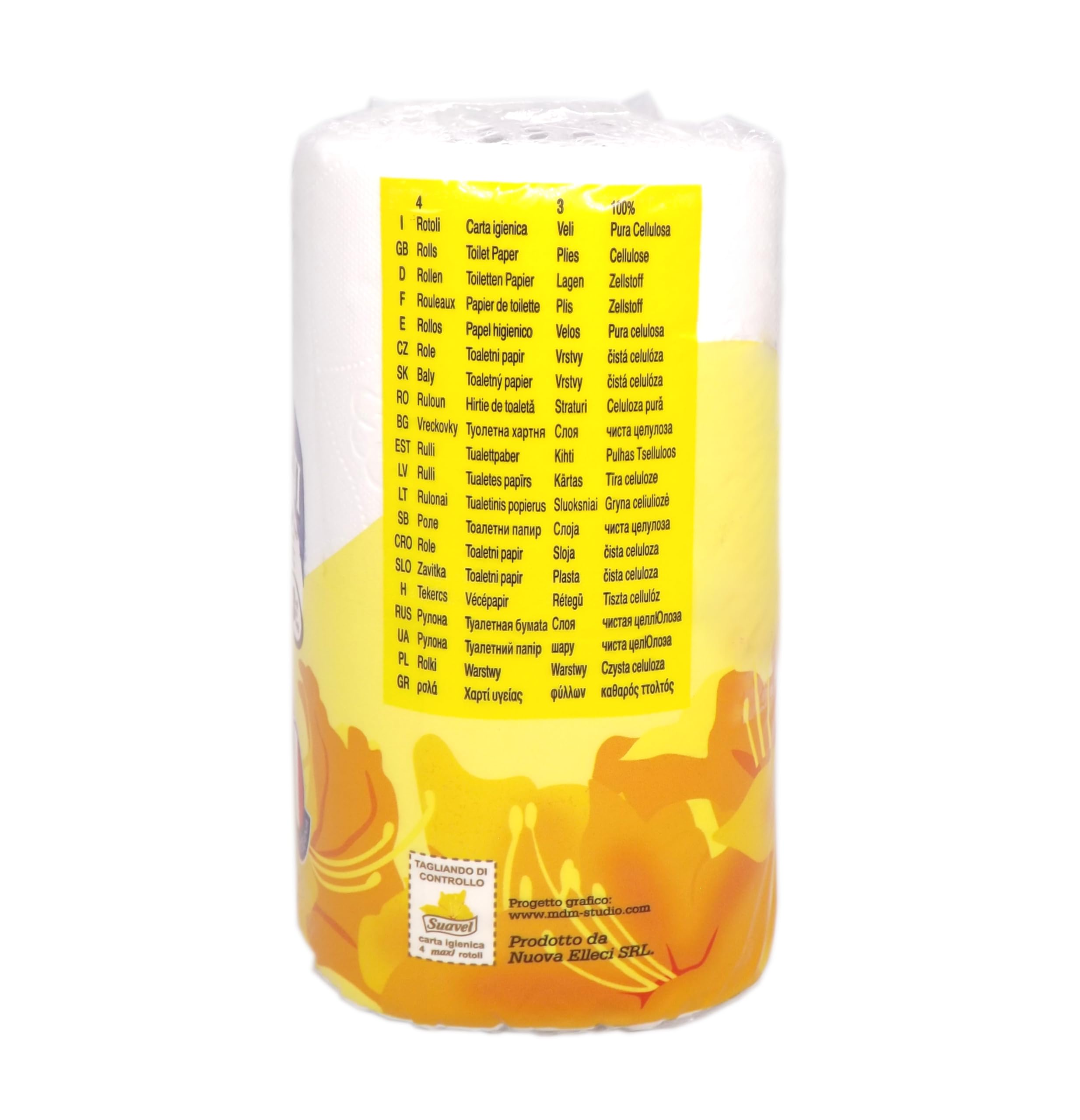 Carta Igienica 3 veli 40 Rotoli (10 Pacchi x 4 Rotoli) Ultra Morbida Trapuntata, Non Profumata, Pura Cellulosa, Confezione Risparmio Formato Maxi, 200 strappi per rotolo