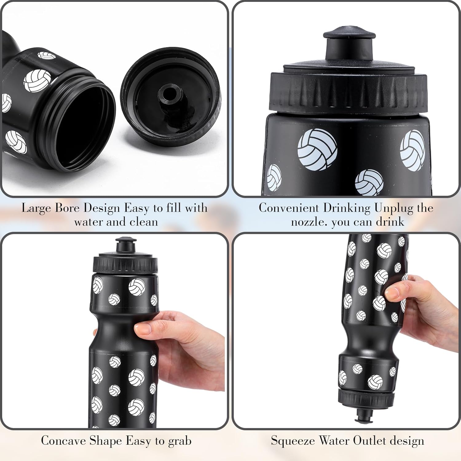 Talltalk 12 Pcs Volleyball Party Favors 24 oz Volleyball Water Bottle Gift for Team with Drawstring Bag Tumbler Cup Sports Themed Accessories for Event Gift Supplies - Image 4