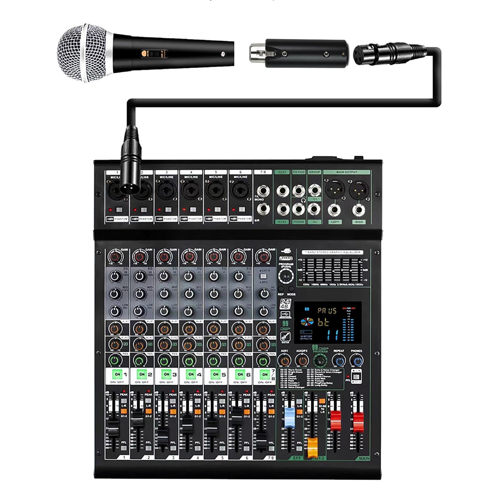 Amplificador de Preamplificador de Micrófono en Línea Profesional de 35dB para Micrófonos Dinámicos, Amplificador de Ganancia de Potencia Fantasma de 48V de Ruido Ultra bajo