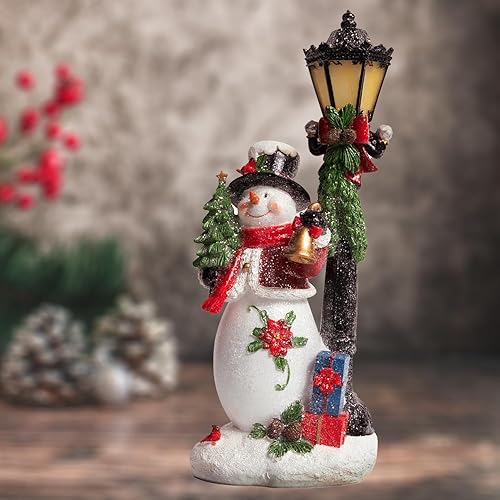 Miniatura 6 de VP Home - Decoración navideña de farol brillante, estatuillas de resina iluminadas con luz LED de interiores para días festivos, decoraciones de