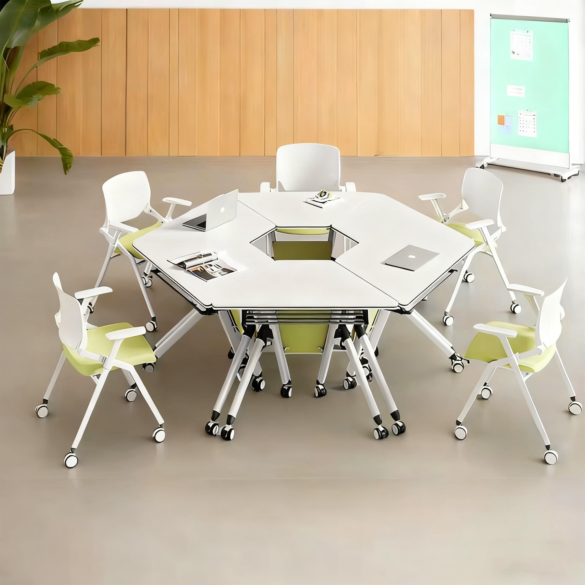 Mobile Group Activity Desk - Triangular/Hexagonal Table for Maker Classroom, Conference &amp; Science Experiments(A1.6)