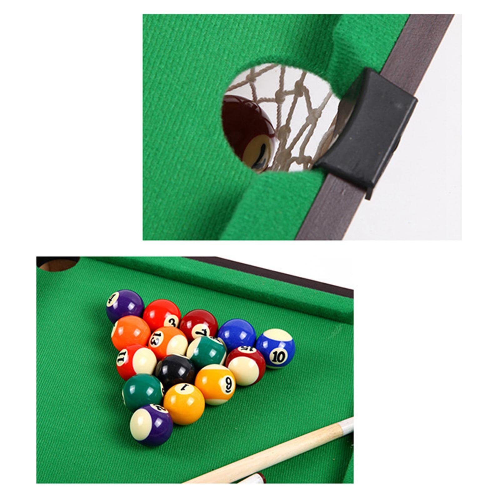 Set da Biliardo Portatile per Interni, Gioco con Gesso, Triangolo in Legno, Biliardo da Tavolo Interattivo per Camera da Letto, Adulti E Bambini