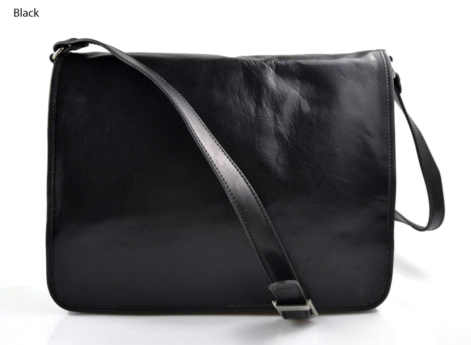 Borsa messenger uomo donna borsa a tracolla postino vera pelle made in Italy business borsa ufficio nero