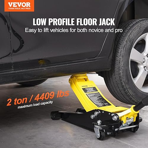 Miniatura 20 de VEVOR Gato de piso de perfil bajo, 2.5 toneladas, acero resistente, bomba de elevación rápida de doble pistón, rango de elevación de 3.64 - 19.49