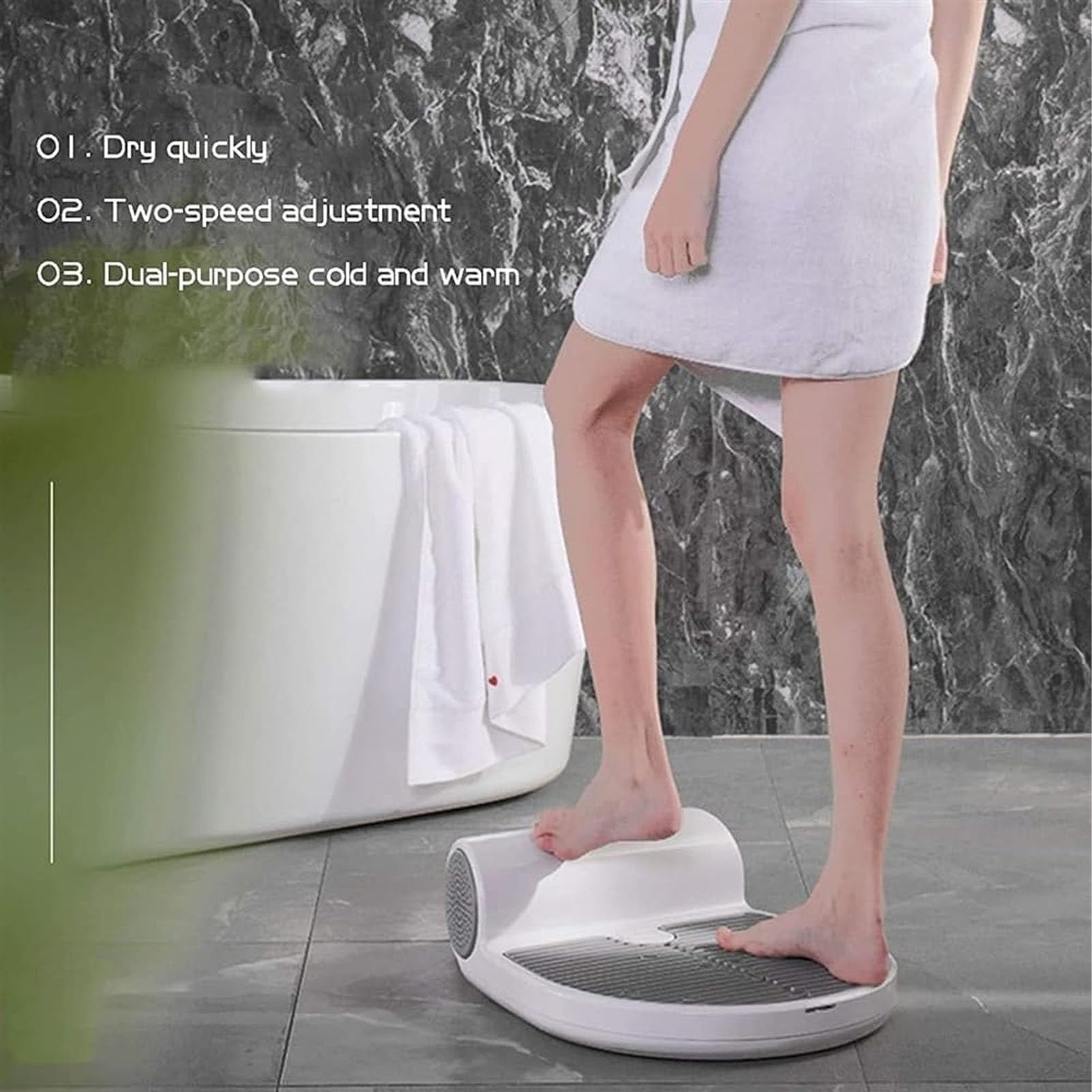 Full Body Dryer for Shower, 1350W Negative Ions Body Heater Blow Dryer Foot Touch Control Body Hair Dryer with Warm and Cool Wind Whole Body Care Dryer for Bathroom, Home, Hotel