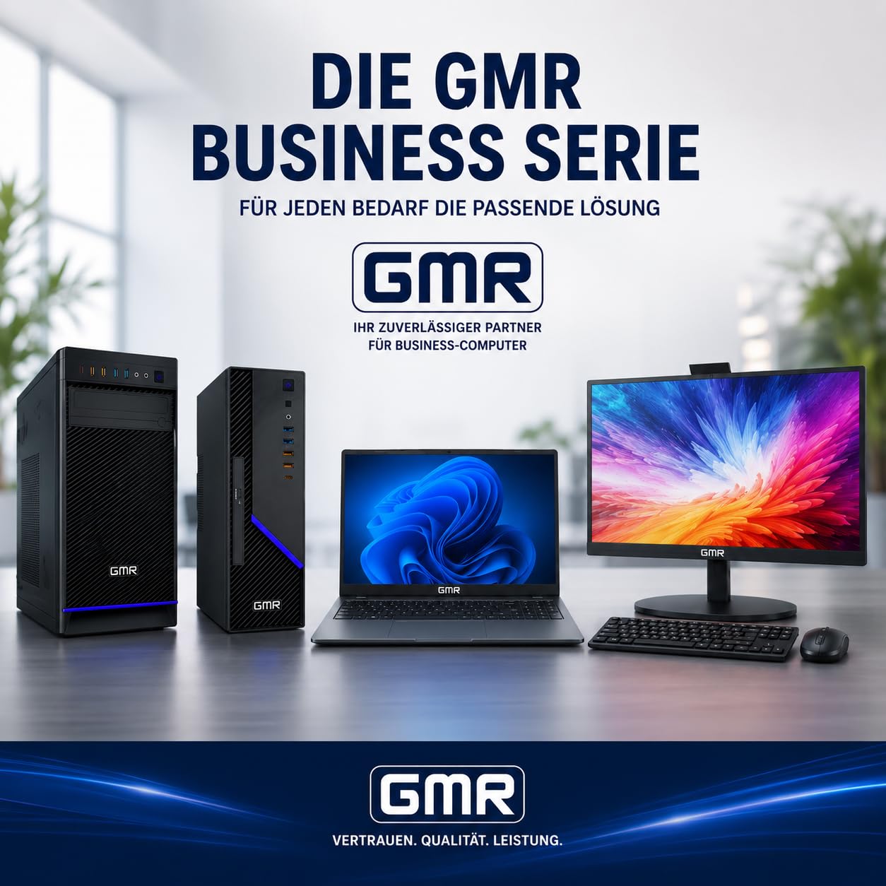 GMR Business PC für Büro, Homeoffice und Unternehmen | Bürocomputer mit Intel Core i5 | 16 GB RAM | 1 TB SSD | Windows 11 Pro | WLAN & Bluetooth | 3 Jahre Garantie