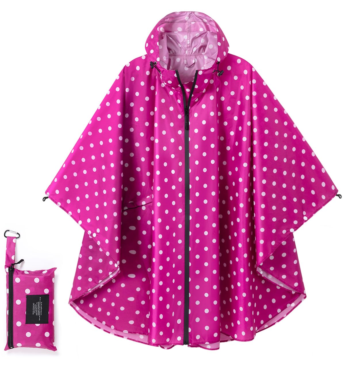 POWINSUN Fashion Hooded Rain Poncho Waterproof Raincoat Jacket with pocket for Women/Men/Adult