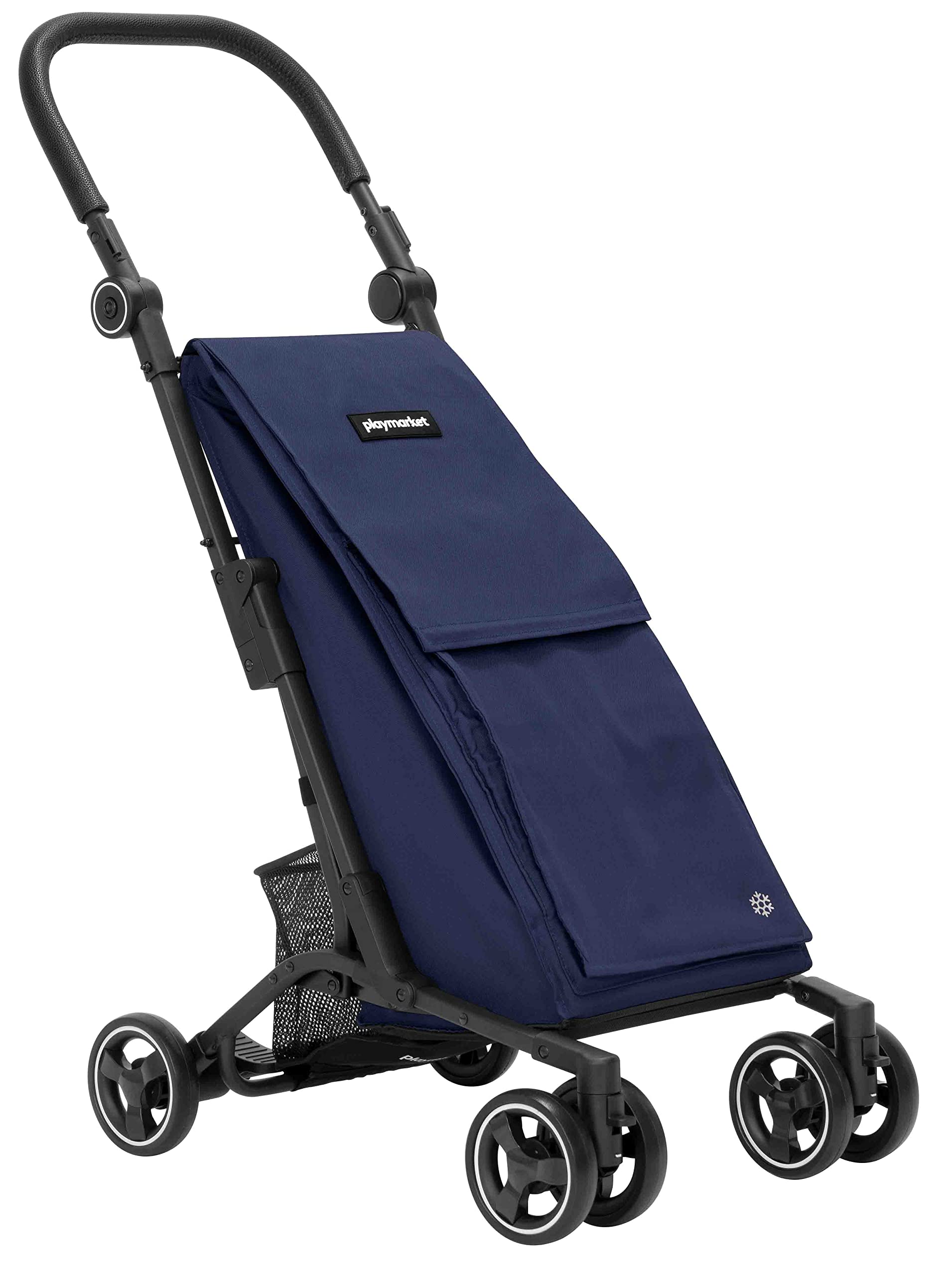 Playmarket Pocket Premium. Carro de la Compra Plegado ultracompacto y Ligero. 4 Ruedas y Freno. Capacidad 50L