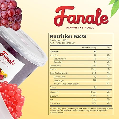 Miniatura 2 de Fanale Perlas de boba para té de burbujas burbujas de perlas de boba explosivas  Sabor de jugo de frutas para batidos postres licuados uva 7 libras